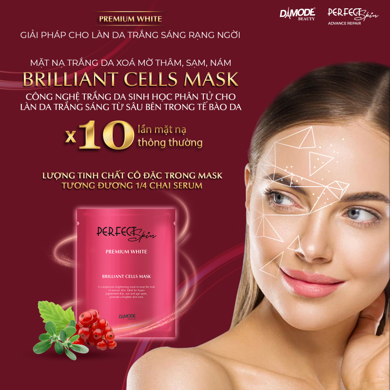 Brilliant Cell  Mask - 8c - Mặt Nạ Tinh Chất Cô Đặc Trắng Da, Mờ Thâm, Sạm