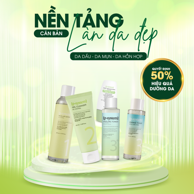 Làm Sạch Bảo Vệ Cơ Bản Da Dầu, Da  Mụn, Da Hỗn Hợp