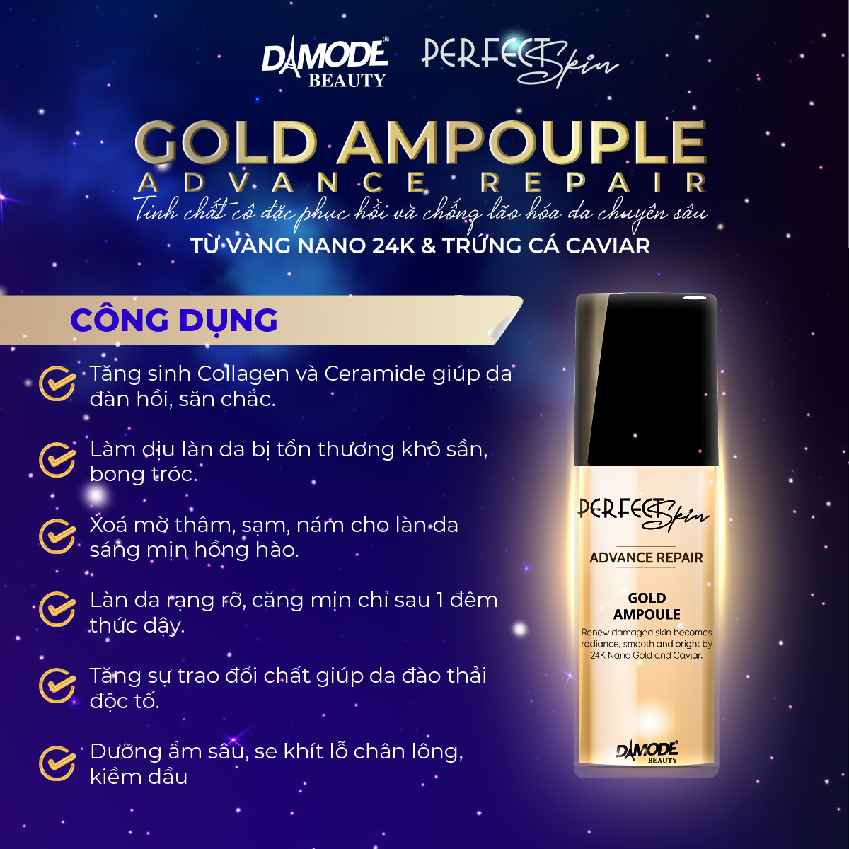 Gold Ampoule - Tinh Chất Cô Đặc Phục Hồi & Chống Lão Hoá Da Chuyên Sâu