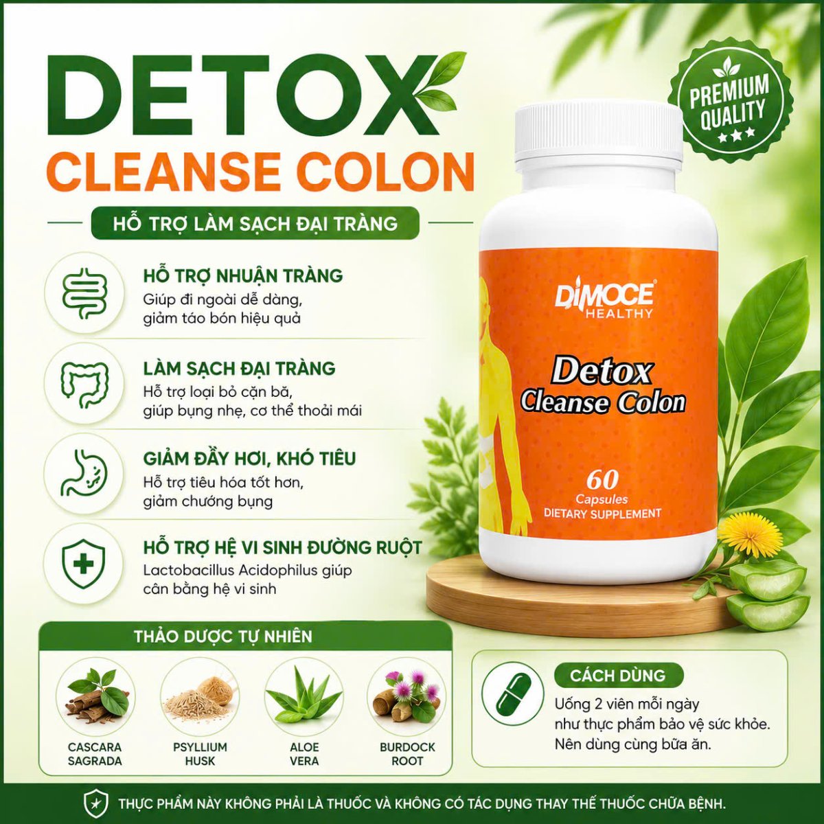 Detox Cleanse Colon - Đào thải độc tố Hệ tiêu hóa