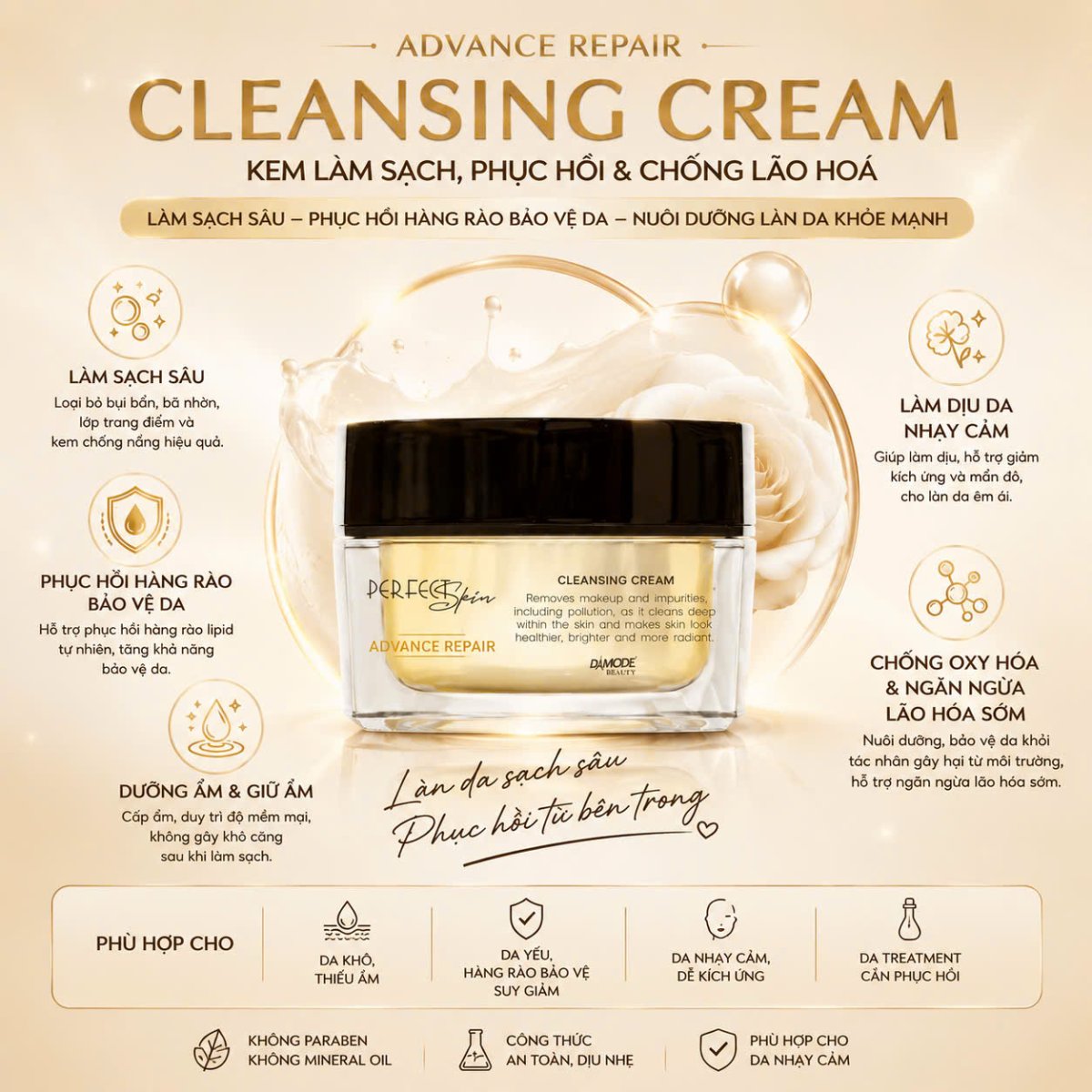 CLEANSING CREAM - Kem Làm Sạch, Phục Hồi, Chống Lão Hoá