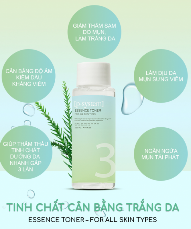 Essence Toner - Tinh chất Cân bằng, Trắng da dành cho mọi loại da