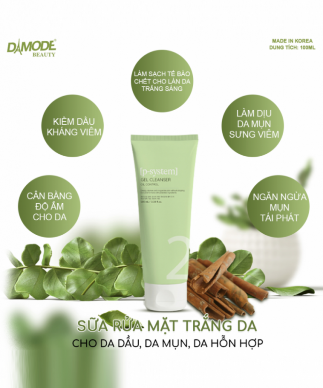 Gel Cleanser Oil Control- Sữa rữa mặt Da dầu, mụn, hỗn hợp